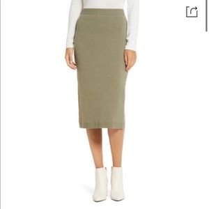 Halogen olive sweater skirt